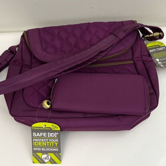 Travelon Anti-theft Quilted Crossbody bag with Matching Wallet - Picture 1 of 16